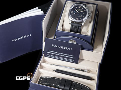 PANERAI 沛納海 Luminor 1950 3 Days GMT Power Reserve PAM01321 經典三明治面盤 淡褐色夜光時標 菸草面 藍色小秒針 PAM1321 三日鍊 GMT 兩地時間 動能儲存顯示 2023年台灣公司貨 自動上鍊  44mm
