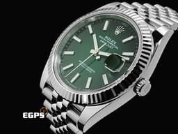 ROLEX 勞力士 Datejust 41 蠔式日誌型 126334 不鏽鋼材質 DJ41 最新款 煙燻綠漸層面盤 經典三角坑紋錶圈 <font color="#FF0000">2026年木紋保卡 紀念型（Jubilee）五銖錶帶</font> 自動上鍊 41mm