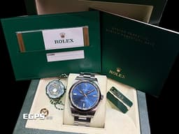 ROLEX 勞力士 Oyster Perpetual 蠔式恆動型 114300&nbsp;<font color="#2828FF">藍色太陽紋面盤 </font>經典 OP39 不鏽鋼&nbsp;大三針 自動上鍊 39mm
