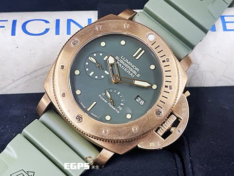 PANERAI 沛納海 SUBMERSIBLE 1950 Luminor 3日鍊  PAM507 PAM00507 傳說級青銅小沛，真限量款，全球限量1000只&nbsp; 磨砂青銅材質 綠色面盤 自動上鍊 47mm