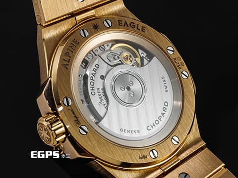 CHOPARD 蕭邦 Alpine Eagle 33 雪山傲翼 阿爾卑斯雄鷹 295384-5001 18K玫瑰金材質 原廠鑲嵌鑽石錶圈&nbsp;銀白色螺旋放射紋面盤 大三針&nbsp;2023年保單 新錶定價：1,600,000元&nbsp;自動上鍊 33mm