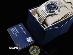 BREITLING 百年靈 Chronomat 42 AB0158101C1A1 不鏽鋼材質 <font color="#0582f5">深藍色面盤 特色子彈鏈</font>&nbsp;<font color="#FF0000">2026年保卡 </font> 自動上鍊 42mm