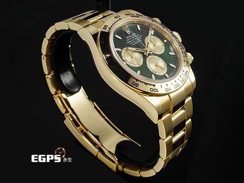 ROLEX 勞力士 Cosmograph Daytona 宇宙計時型 迪通拿 126508 新款 綠金迪 18K黃金材質&nbsp;綠色面盤搭配金色計時錶盤 計時碼表&nbsp;2026年保卡 賽車錶 自動上鍊 40mm