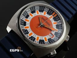 GIRARD PERREGAUX GP 芝柏 Deep Diver 39500-21-3266-6CX 太金屬材質&nbsp;<font color="#05f0f0">藍、</font><font color="#ea7d43">橘</font><font color="#05f0f0">、</font><font color="#ffffff">白</font><font color="#05f0f0">三色鮮明錶盤</font> <font color="#ff0000">2025年保卡 全球限量350只</font>&nbsp;自動上鏈&nbsp;44mm