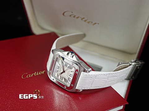 CARTIER 卡地亞 Santos 100 山度士 W20126X8 中型 不鏽鋼 大三針&nbsp;台灣公司貨 自動上鏈 44.2x35.6mm