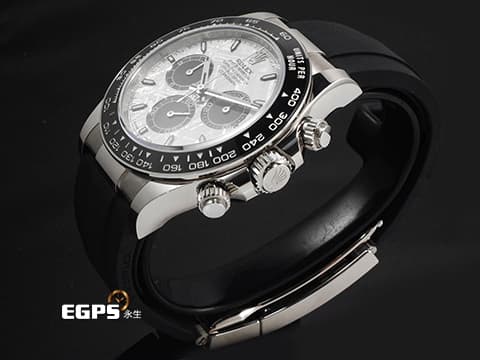 ROLEX 勞力士 Cosmograph Daytona 宇宙計時型 迪通拿 126519LN&nbsp;Meteorite 隕石面盤&nbsp;計時碼表 18K白金材質&nbsp;陶瓷外圈&nbsp;2026年保卡 賽車錶 自動上鍊 40mm