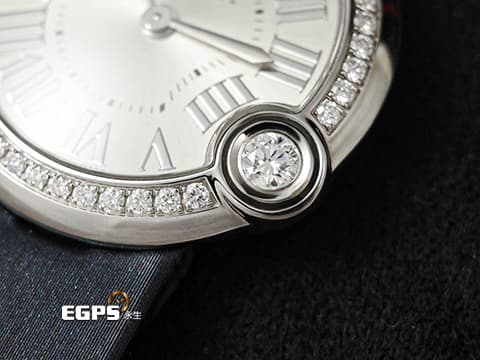 CARTIER 卡地亞 Ballon Blanc de Cartier&nbsp;白氣球 原鑲鑽圈 W4BL0003 不鏽鋼 2022年保單&nbsp;石英腕錶 30mm