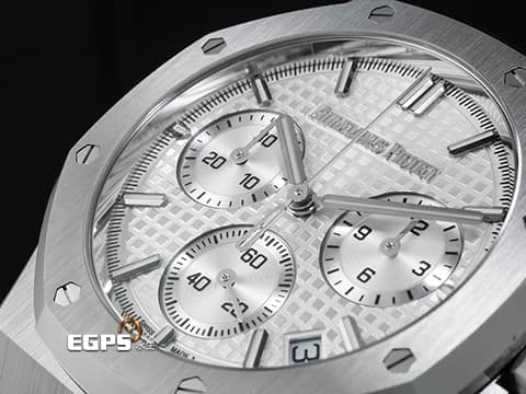 Audemars Piguet 愛彼 AP錶 Royal Oak 皇家橡樹系列 不鏽鋼材質 26240ST 飛返計時功能 26240ST.OO.1320ST.07 銀色調面盤 2025年新式保卡&nbsp;自動上鍊&nbsp;41mm