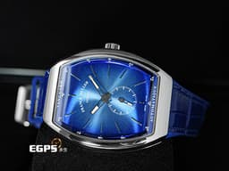 Franck Muller 法蘭穆勒 FM錶 Vanguard Sfumato Slim系列 V41 S S6 AT<font color="#0a0a0a">&nbsp;</font><font color="#0582f5">藍色漸層面盤</font>&nbsp;小秒針 不鏽鋼&nbsp;輕薄酒桶型 <font color="#ff0000">2026年保單 新錶訂價：450,000元</font> 自動上鍊 41×49.95mm