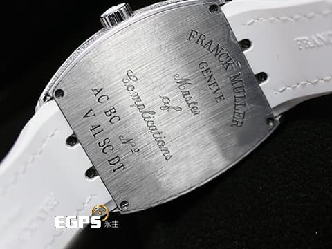 Franck Muller 法蘭穆勒 FM Vanguard YACHT V41 SC DT 不鏽鋼材質 精鑲滿天星鑽石白色面盤 精鑲鑽石錶圈 自動上鏈&nbsp;40.8X50mm