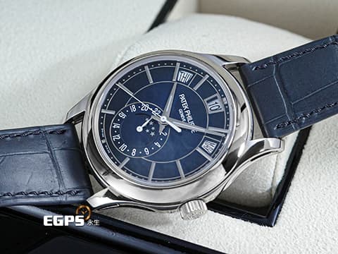 Patek philippe 百達翡麗 PP錶 Complications 複雜功能時計 Annual Calendar MoonPhases&nbsp;藍色漸變黑色日輝紋錶盤&nbsp;5205G-013 年曆錶 月相盈虧 日夜顯示 18K白金材質 2025年保單&nbsp;5205 G 自動上鍊 40mm