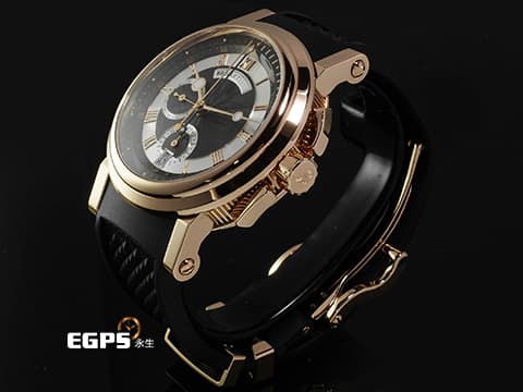 BREGUET 寶璣 Marine Big Date 航海系列 航海家 5827BR/Z2/5ZU 銀白色雕紋面盤&nbsp;大日期顯示窗、飛返計時功能&nbsp;整支重約4.87兩&nbsp;自動上鍊 42mm