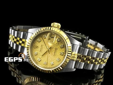 ROLEX 勞力士 Lady-Datejust 69173 金色紀念面盤 原廠鑽石時標 台灣公司貨 配件齊全 自動上鍊 26mm