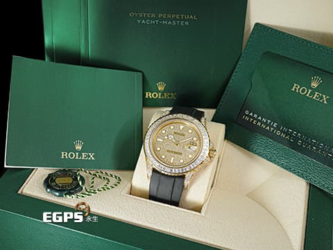 ROLEX 勞力士 Yacht-Master 42 蠔式 遊艇名仕型 226658&nbsp;精鑲226668TBR 後加大梯鑽石外圈、錶耳、錶側、折疊扣、客製化滿天星面盤&nbsp;18K黃金材質&nbsp;2022年保卡&nbsp;自動上鍊 42mm