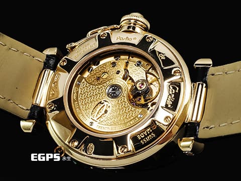 CARTIER 卡地亞 PASHA DE CARTIER 帕夏 2519 大型款 18K黃金材質&nbsp;原廠鑲嵌鑽石錶圈&nbsp;白色扭索面盤 極具辨識度的鑲嵌鑽石錶冠鎖設計&nbsp;自動上鏈 32mm