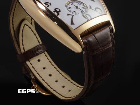 Franck Muller 法蘭穆勒 CINTRÉE CURVEX 7885 B S6 PR EMA 5N 18K玫瑰金材質 酒桶型 白色法瑯面盤 七日鏈動力儲存顯示&nbsp;自動上鍊 55x39mm