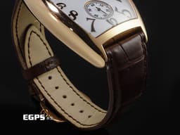 Franck Muller 法蘭穆勒 CINTRÉE CURVEX 7885 B S6 PR EMA 5N 18K玫瑰金材質 酒桶型 <font color="#05f0f0">白色法瑯面盤 七日鏈動力儲存顯示</font>&nbsp;自動上鍊 55x39mm