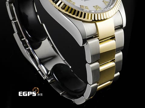 ROLEX 勞力士 Datejust 36 蠔式日誌型 126233 18K黃金與不鏽鋼材質&nbsp;半金款 DJ36 白色面盤搭配黃金立體羅馬數字時標 2025年卡&nbsp;自動上鍊 36mm