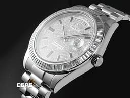 ROLEX 勞力士 DAY-DATE 218399BRIL-83219 18K白金材質 <font color="#05f0f0">原廠鑲嵌滿天星鑽石面盤 原廠鑽石時標</font>&nbsp;<font color="#ff0000">已回勞力士原廠保養，延長保固至2027年10月&nbsp;</font>自動上鍊 41mm