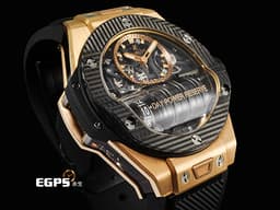 HUBLOT 宇舶 BIG BANG系列 MP-11 911.0Q.0118.RX <font color="#05f0f0">皇金3D碳纖維材質 鏤空面盤</font> <font color="#FF00FF">14天動力儲存 動力儲存顯示卷軸</font> <font color="#FF0000">2026年電子保卡 全球限量100只 新錶訂價：2,988,000元</font>&nbsp;自動上鍊 45mm
