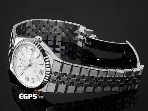 ROLEX 勞力士 Land-Dweller 127234 18K白金材質三角坑紋錶圈 2025年最新系列 陸行者 勞力士數一數二的透背錶款 醇白色蜂巢圖案錶面&nbsp;絲滑服貼的最新錶帶設計&nbsp;2026年保卡 纖薄紀念型（Flat Jubilee）錶帶&nbsp;自動上鍊 36mm