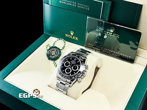 ROLEX 勞力士 Cosmograph Daytona 宇宙計時型 迪通拿 126500LN 計時碼表 黑熊貓 亮黑色面盤搭配銀色計時圈&nbsp;不鏽鋼 陶瓷錶圈 最新4131機芯 2025年保卡&nbsp;自動上鍊 40mm