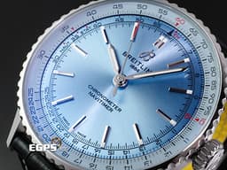 BREITLING 百年靈 Navitimer 41 航空計時系列 A17329171C1P1 <font color="#05f0f0">湖水藍色面盤</font>&nbsp;不鏽鋼 <font color="#FF0000">2025年保單</font>&nbsp;自動上鍊 41mm