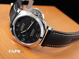 PANERAI 沛納海 Lumnior Marina 3 Days PAM01359 <font color="#db9b80">經典三明治面盤 淡褐色夜光時標 菸草面</font> PAM1359 <font color="#2d78f0">藍色小秒針</font>&nbsp;三日鍊 不鏽鋼<font color="#FF0000"> 透背絕版款 2017年台灣公司貨</font>&nbsp;自動上鍊 44mm