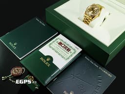 ROLEX 勞力士 Oyster Perpetual DAY-DATE 118238 蠔式 星期日曆型 18K黃金材質 <font color="#ff0000">經典紅蟳</font>&nbsp;&nbsp;<font color="#fafa01">香檳金色面盤 原廠鑲嵌鑽石時標</font><font color="#ff0000"> 配件齊全 保有部分原廠膠膜 未整理一手錶</font>&nbsp;自動上鍊 36mm