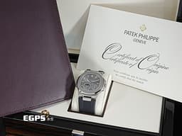 Patek Philippe 百達翡麗 PP錶 Nautilus Moonphase 金鷹 鸚鵡螺 5712G 小秒針 動能顯示 月相盈虧 5712 G 搭配Rubber B黑色橡膠錶帶 18K白金 <font color="#ff0000">一代經典 絕版日內瓦印記機芯</font> 自動上鍊 43x38mm