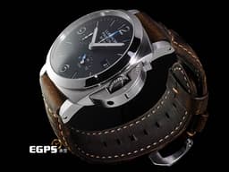 PANERAI 沛納海 LUMINOR 系列 BiTempo PAM1360 GMT PAM01360 <font color="#6ca6d5">藍色GMT、動力顯示指針箭頭</font> <font color="#FF0000">2024年保單 </font> 自動上鍊 44mm