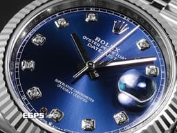 ROLEX 勞力士 DATEJUST 126334 蠔式日誌型 經典 不鏽鋼材質 <font color="#05f0f0">18K白金太陽坑紋錶圈&nbsp;鑽石時標藍色面盤&nbsp;</font><font color="#FF0000">2022年保卡</font>&nbsp;自動上鏈 41mm