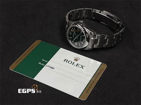 ROLEX 勞力士 177200 蠔式恆動&nbsp;不鏽鋼材質 黑色面盤 粉色時標 自動上鍊 31mm