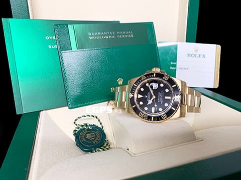 ROLEX 勞力士 Submariner 潛航者 116618LN 陶瓷框 18K黃金材質 全金黑水鬼 2019年保卡&nbsp;潛水錶 自動上鏈 40mm