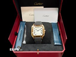 CARTIER 卡地亞 Santos de Cartier 山度士 大型款 WGSA0019 <font color="#3267d2">經典藍鋼指針 鑲嵌藍色尖晶石錶冠</font><font color="#ff00ff">&nbsp;</font>玫瑰金材質 大三針<font color="#ff00ff">&nbsp;</font><font color="#FF0000">2026年保卡「QuickSwitch」錶帶快拆系統</font>&nbsp;自動上鍊 40mm