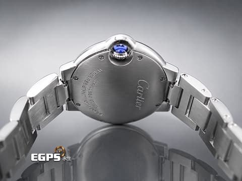 Cartier 卡地亞 Ballon Bleu de Cartier 藍氣球 W4BB0020 不鏽鋼材質 銀色面盤guilloché紋理 羅馬數字12點加鑽石時標&nbsp;藍鋼劍形指針&nbsp;石英機芯 33mm