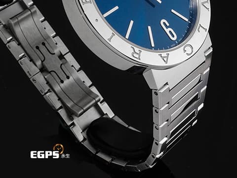 BVLGARI 寶格麗 BULGARI 103720 不鏽鋼材質 藍色太陽紋放射面盤&nbsp;2025年保卡 自動上鍊 40mm
