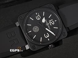 Bell &amp; Ross 柏萊士 Instruments系列 BR01-92-10TH-CE <font color="#504e4e">黑陶瓷錶殼</font>「BR 01 10th Anniversary」<font color="#ff0000">10周年紀念版 限量500只</font> 大三針 大錶徑 飛行錶&nbsp;自動上鍊 46mm