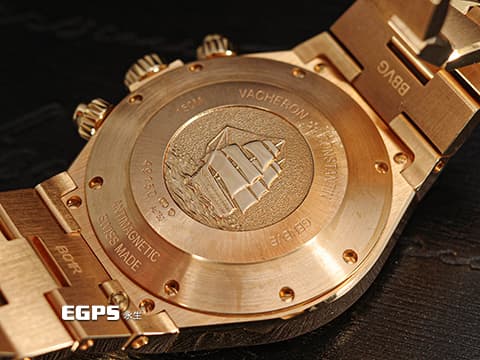 Vacheron Constantin 江詩丹頓 VC錶 Overseas Chronograph 縱橫四海 49150 白色雕紋面盤 計時碼表 大日期窗&nbsp;玫瑰金材質 整只重6.92兩&nbsp;自動上鍊 42mm