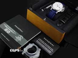 PANERAI 沛納海 Luminor Chrono PAM1218 計時碼表 <font color="#ffffff">白色三明治夜光面盤</font> PAM01218 <font color="#33CCFF">藍色小秒針</font> 不鏽鋼 <font color="#FF0000">2022年保單</font> 自動上鍊 44mm