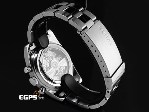 ZENITH 真力時 Chronomaster Original 系列 03.A3818.400/51.M3818 鈦金屬材質 El Primero 高振頻機芯 縱向拉絲藍色熊貓面盤 鋸齒狀測速儀刻度&nbsp;2020年保卡 復刻A3818 1969-2019&lt;五十周年紀念&gt;"AIRWEIGHT COVER GIRL" 限量100支&nbsp; 自動上鍊 38mm