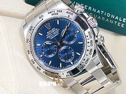 ROLEX 勞力士 Cosmograph Daytona 宇宙計時型 迪通拿 126509 18K白金材質&nbsp;<font color="#0582f5">藍面全白金迪通拿 4131新型機芯</font>&nbsp;<font color="#FF0000">2026年新式綠卡 官方訂價：1,910,000元&nbsp;</font>賽車計時碼表&nbsp;自動上鏈 40mm