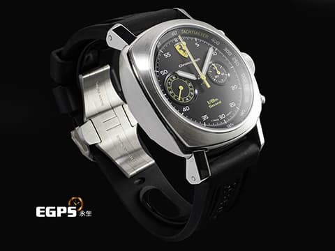 PANERAI Ferrari 沛納海 法拉利 FER00025 不鏽鋼材質&nbsp;法拉利聯名款 1/8 Second 閃電追針計時 限量300支&nbsp;手動上鏈 45mm