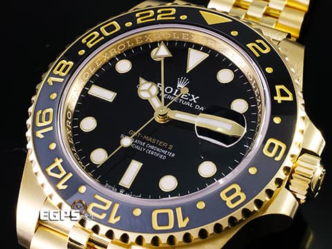 ROLEX 勞力士 GMT-Master II 蠔式 格林威治型 126718 GRNR 兩地時間 18K黃金材質 126718 GRNR 灰黑雙色陶瓷錶圈 皮蛋圈 2025年保卡 紀念型（Jubilee）五銖錶帶 &nbsp;自動上鍊 40mm