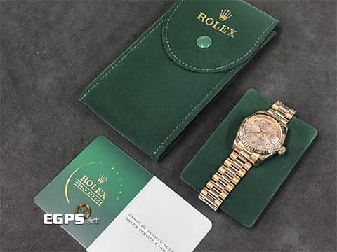 ROLEX 勞力士 Datejust 179175 永恆玫瑰金材質 原廠鑲嵌鑽石時標 日亮金色面盤&nbsp;已回勞力士服務中心做保養 延長保固到2028年 自動上鍊&nbsp;26mm