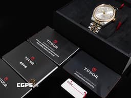 TUDOR 帝舵 Black Bay 39 S&amp;G 79673 碧灣 雪花指針 不鏽鋼 <font color="#FFEE99">18K黃金薄層錶圈 </font><font color="#FFFFFF">原鑲鑽圈 鑽石時標</font> <font color="#FF0000"> 2023年保卡「T-fit」快調錶扣 MT5602自製機芯</font> 自動上鍊 39mm