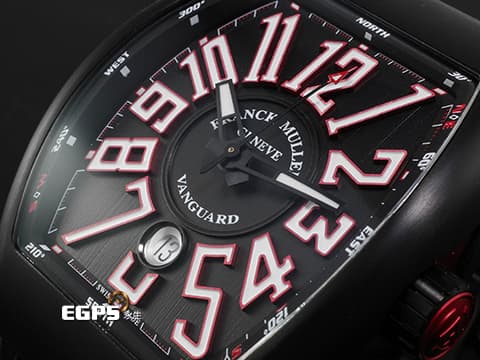 FRANCK MULLER 法蘭穆勒 Vanguard系列 V45 SC DT NR BR ER  鈦金屬材質 ADLC碳鍍特殊處理錶殼   2025年保單 自動上鍊 44x54mm