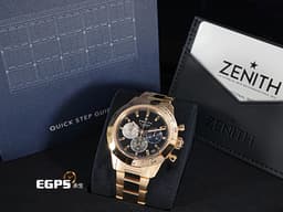 ZENITH 真力時 El Primero 系列 Chronomaster Sport <font color="#1e58a4">經典</font><font color="#6b6b6b">三色</font><font color="#c7c6c6">計時盤</font> 18.3101.3600/21.M3100&nbsp;<font color="#f7c2ab">玫瑰金材質 整只重約5兩</font>&nbsp;高振頻 1/10秒 計時碼表 <font color="#FF0000">2026年保單&nbsp;</font>自動上鍊 41mm
