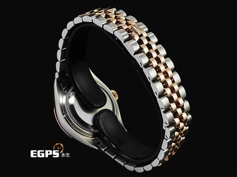 ROLEX 勞力士 Lady-Datejust 28 蠔式日誌型 279171 18K永恆玫瑰金 半金款 DJ28 原廠鑲嵌鑽石18K金星形底座 經典三角坑紋錶圈 2021年保卡 紀念型（Jubilee）五銖錶帶 自動上鍊 28mm