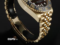 ROLEX 勞力士 GMT-Master II 蠔式 格林威治型 126718 GRNR 兩地時間 <font color="#f5dea8">18K黃金材質</font>&nbsp;<font color="#9c9893">灰</font><font color="#4F4F4F">黑</font>雙色陶瓷錶圈 皮蛋圈 <font color="#05f0f0">2025年最新款 鐵虎眼石錶面</font>&nbsp;<font color="#FF0000">2025年保卡 紀念型（Jubilee）五銖錶帶</font> 自動上鍊 40mm